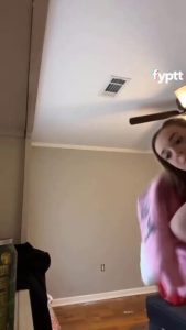 Cute girl accidentally shows her tits on TikTok live while changing clothes