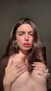 Brunette Natural boobs Tiktok by lizfermini