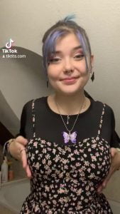 Colored hair Natural boobs Touching boobs by tiktok-boobs