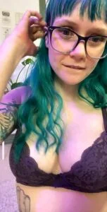 Colored hair Showing boobs Selfie by heidiv