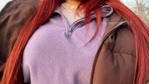 Fake boobs Outdoors Redhead by youranimegf19