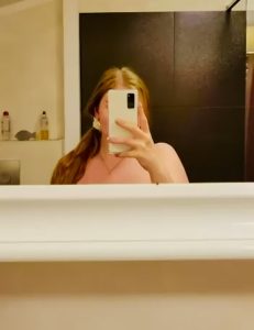 Huge boobs Nipple piercing Selfie by magic-mia