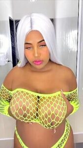 Lime Fishnets N Big Tits