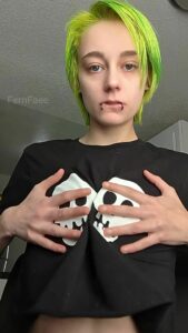 Touching tits Small tits Nipple piercing by fernfaee