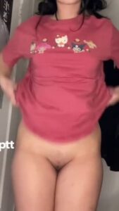 Nude TikTok girl looks so cute and fuckable with t shirt pulled up